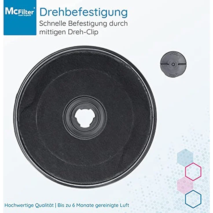 McFilter | 1x Aktivkohlefilter Ø 230mm für Dunstabzugshaube als Alternative für Kohlefilter 11005728 11005732 DHZ2701/01 9029793594 | geeignet für Bosch Siemens, AEG, Whirlpool, Faber – Bild 5