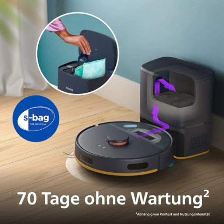 Philips Nass-Trocken-Saugroboter XU2100/25 2000 Series 2. Gen, 6000pa Saugkraft, Teppich-Boost, inkl. Entleerungsstation und LDS-Radarnavigationssystem, mit HomeRun App – Bild 4