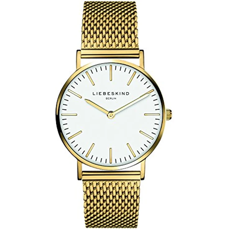 LIEBESKIND Damen Analog Quarz Uhr mit Edelstahl, IP gold-weiß – Bild 1