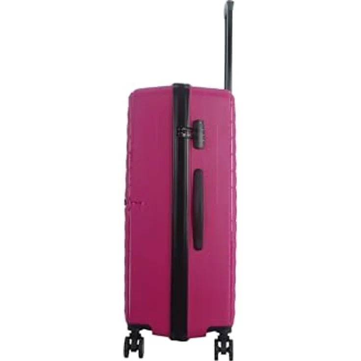 SAXOLINE Fiesta Reisekoffer Größe L, 107 l Fassungsvermögen, 4,4 kg, fuchsia, hochwertige PP-Hülle, 360-Grad-Schwenkräder, Teleskopgriff – Bild 3