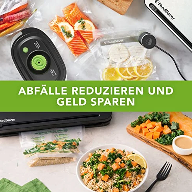 Foodsaver FFS005X Folienschweißgerät, Edelstahl, Schwarz – Bild 8