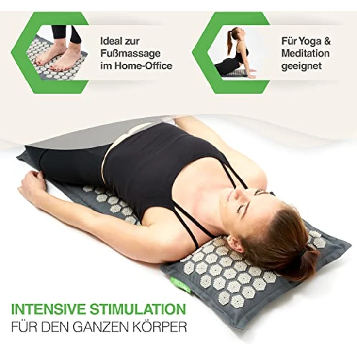 BACKLAxx® Akupressurmatte "Original" aus Halbleinen & Kokosfasern, Naturlatex-Kissen, 10.272 Spitzen – Bild 4