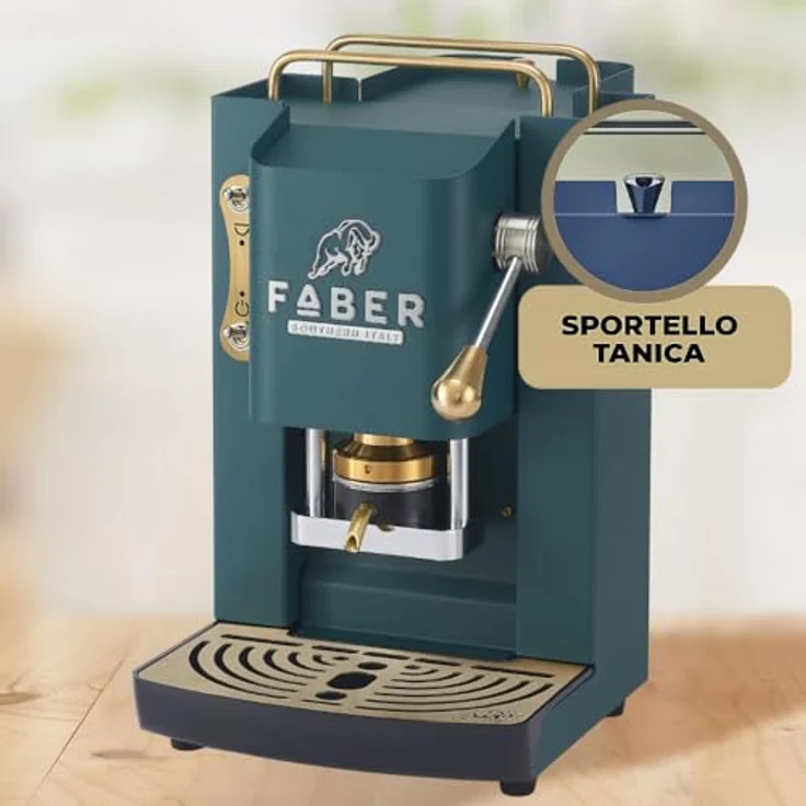 Faber Coffee Machines Faber Pro Deluxe 3.0 Kaffeepadmaschine, Messing-Design, ESE Pads, hygienischer Wassertank aus Glas, magnetisch abnehmbare Brühgruppe und Auslauf – Bild 6