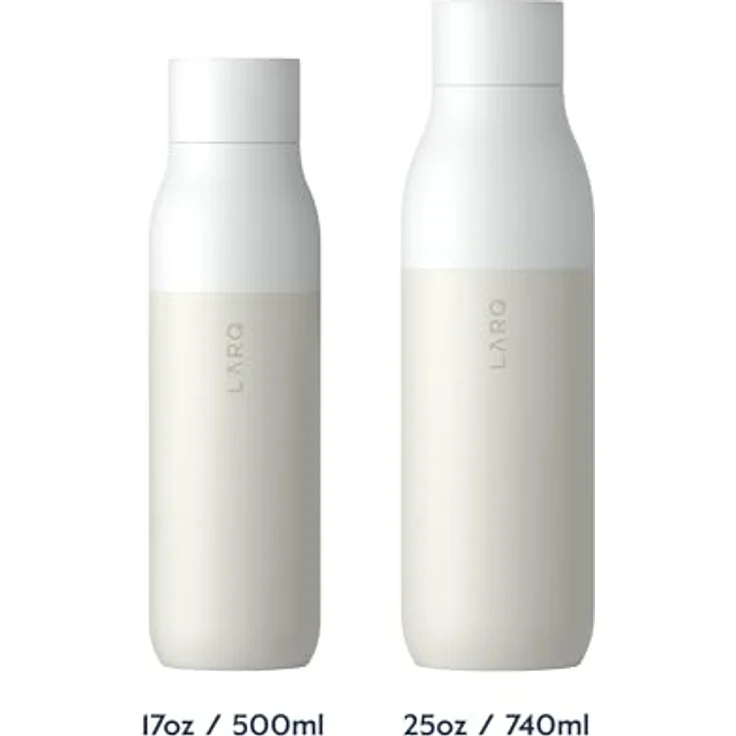 LARQ Bottle Twist Top 500ml - Isolierte Edelstahl-Trinkflasche | Thermoskanne, BPA-frei | Wiederverwendbare Wasserflasche für Camping, Büro und Reisen | Hält Getränke kalt und heiß, Granite White – Bild 2