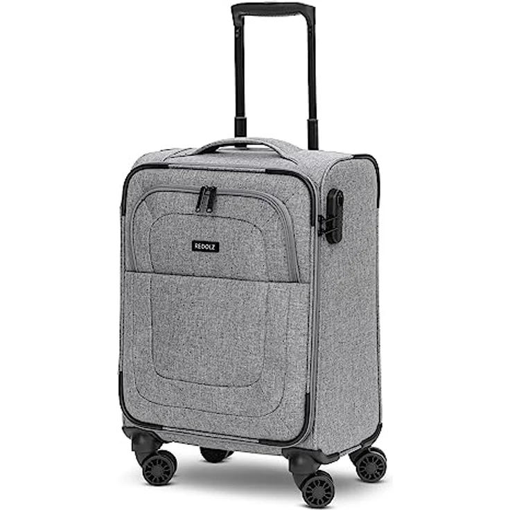 REDOLZ Essentials 12 Cabin Weichschalen Kabinen-Koffer | Leichter Trolley mit 4 Doppelrollen für Damen & Herren 37 x 23 x 55 cm – Bild 1