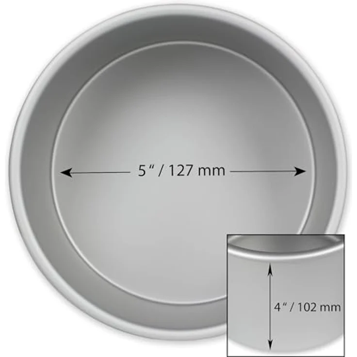 PME RND054 Runde Backform aus eloxiertem Aluminium, 127 x 102 mm, Silver, 12.7 cm – Bild 2