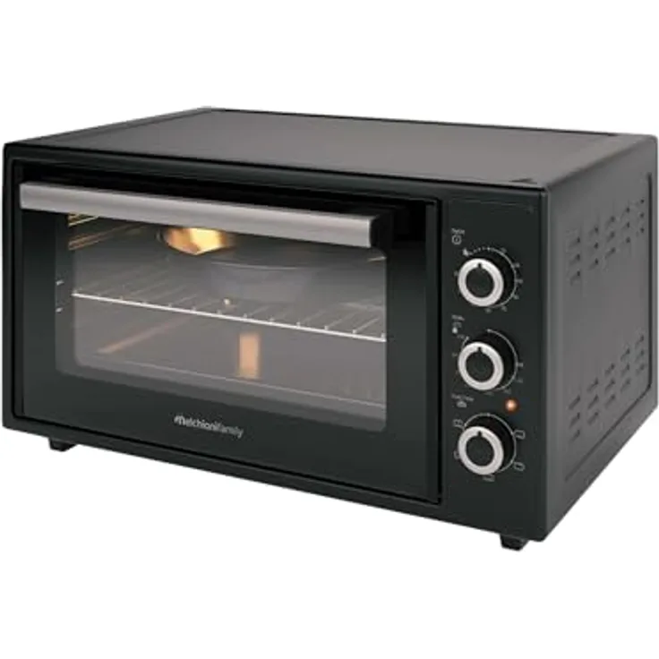 Melchioni Minibackofen 118380045, 45L Garraum mit Umluftfunktion und 300°C, manuelle Bedienung, emaillierte Innenwände