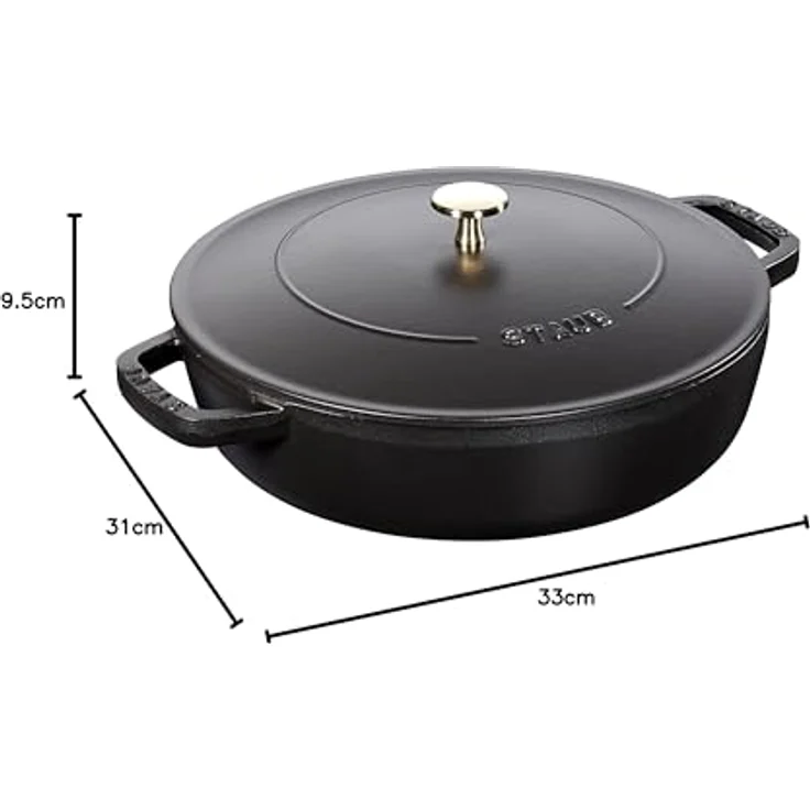 Staub Bräter mit Chistera, Induktionsgeeignet, Gusseisen, Schwarz, 28 cm, 1 Einheiten – Bild 8