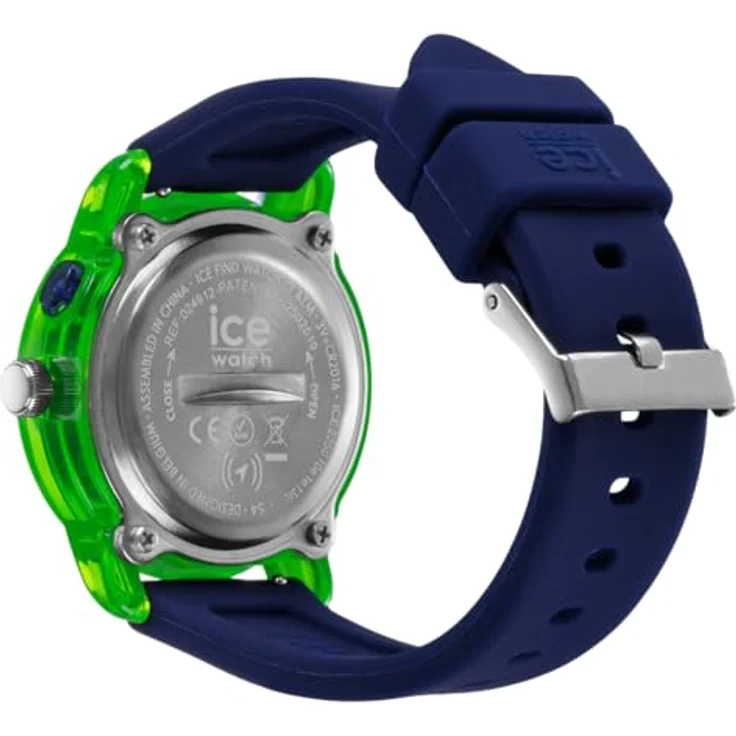 ICE-WATCH Ice Find Dino Uhr 024912, Quarzuhr mit grünem Gehäuse und blauem Zifferblatt, Silikonarmband, wasserdicht bis 3 bar – Bild 5