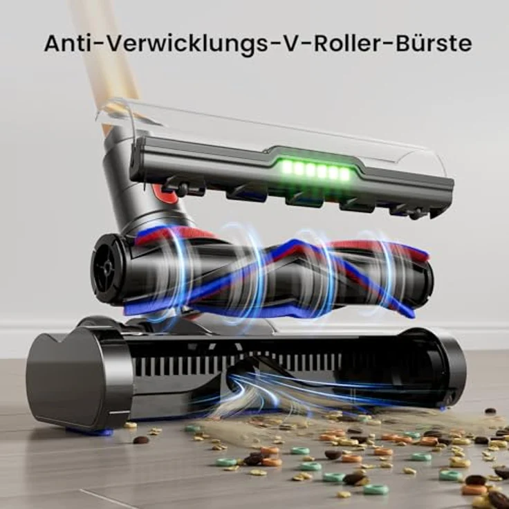 FDUXUD Akku Staubsauger Kabellos 600W, 50kPa Saugkraft, 70Min Laufzeit, Hurrikanmodus mit LED-Display – Bild 4