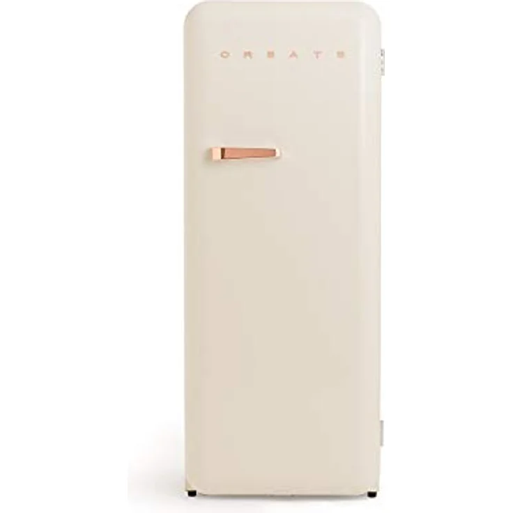 CREATE Retro Fridge 150, Kühlschrank mit Gefrierfach 281L in Cremeweiß und Griff Rosa-Gold, 3 Ablagen, Energieeffizienz, 150cm Höhe, 60x60x150cm – Bild 1