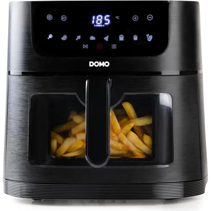DOMO DO543FR - Heißluft-Fritteuse/Deli-fryer mit Sichtfenster - Timer - Erinnerungsfunktion - Beleuchtung - 8 L - 1800 W - Schwarz – Bild 2