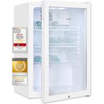 Exquisit Glastürkühlschrank GKS120-GT-160C weiss | 118 L Nutzinhalt, Türschloss, 3 Gitterablagen