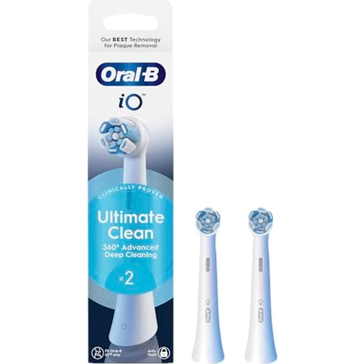 Oral-B Ultimate Clean Ersatzbürsten, Weiß, für Oral-B iO, runde Bürste mit Farbwechsel-Borsten zur Plaque-Entfernung – Bild 2