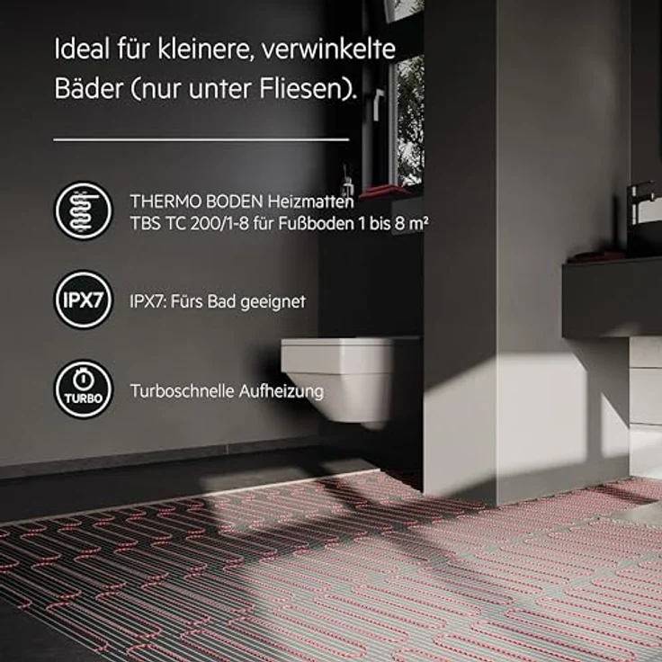 AEG elektrische Fußbodenheizung Turbo Thermo Boden TBS TC 200/5 Set Plus, Komplettset für 5 m², 200 W/m² – Bild 2
