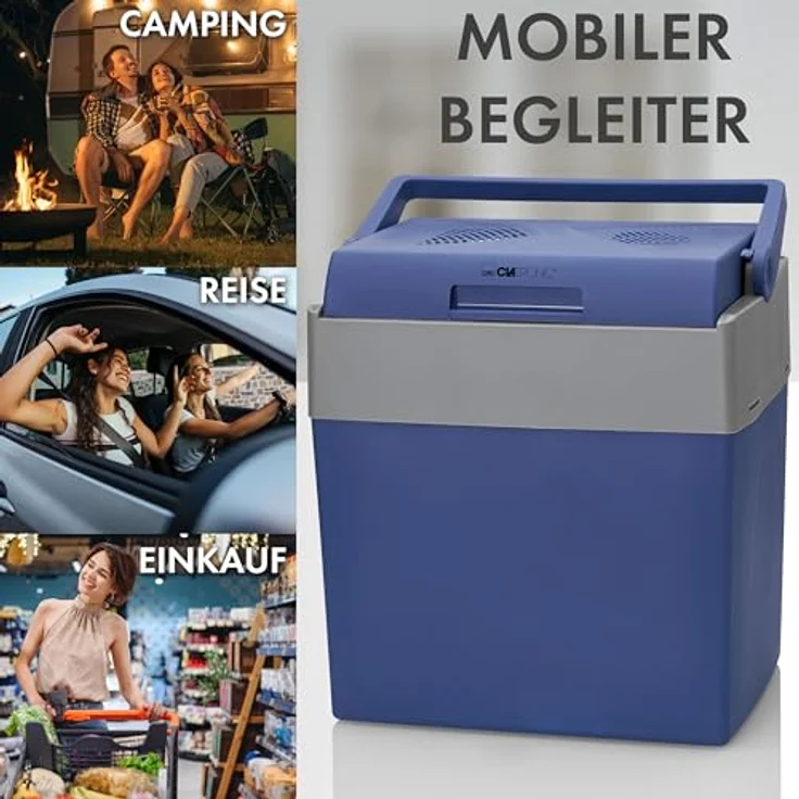 Clatronic KB 3714, elektrische Kühlbox 28L für Auto und Camping, 12V/230V, robustes Gehäuse, blau – Bild 2