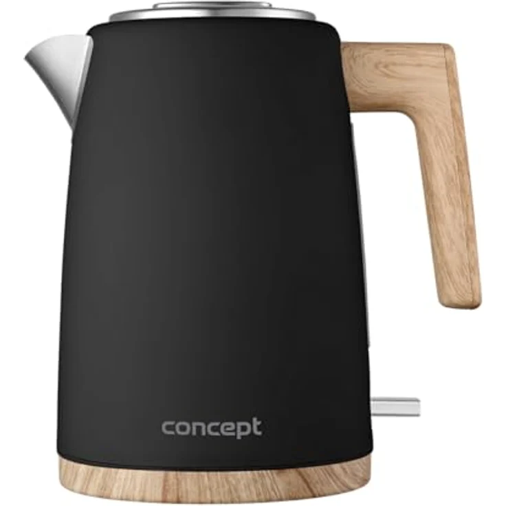 Concept RK3316 Edelstahl-Wasserkocher 1,7 l schwarz, stilvolles Design mit Strix-Anschluss und dreifacher Sicherheitsverriegelung – Bild 2