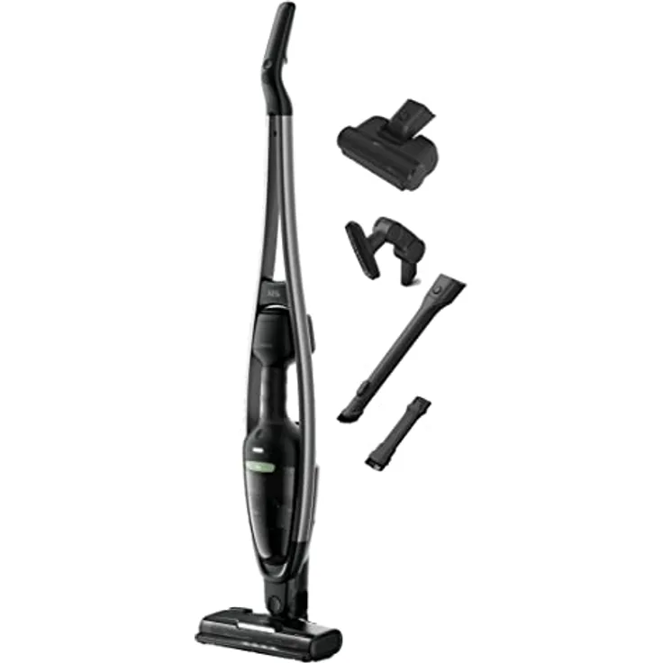 AEG CLEAN 6000 AS62B25OKO Akku-Staubsauger, 2in1, angenehm leise 79 dB(A), 47 Prozent Recyclingmaterial, bis zu 55 Min. Laufzeit, Automatik, freistehend, alle Böden, inkl. Zubehör, schwarz