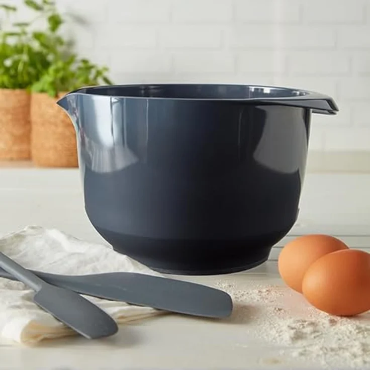 RBV Birkmann Rühr- und Servierschüssel Cool Grey, 4L aus PET, spülmaschinen- und mikrowellengeeignet, mit rutschfestem Boden – Bild 2