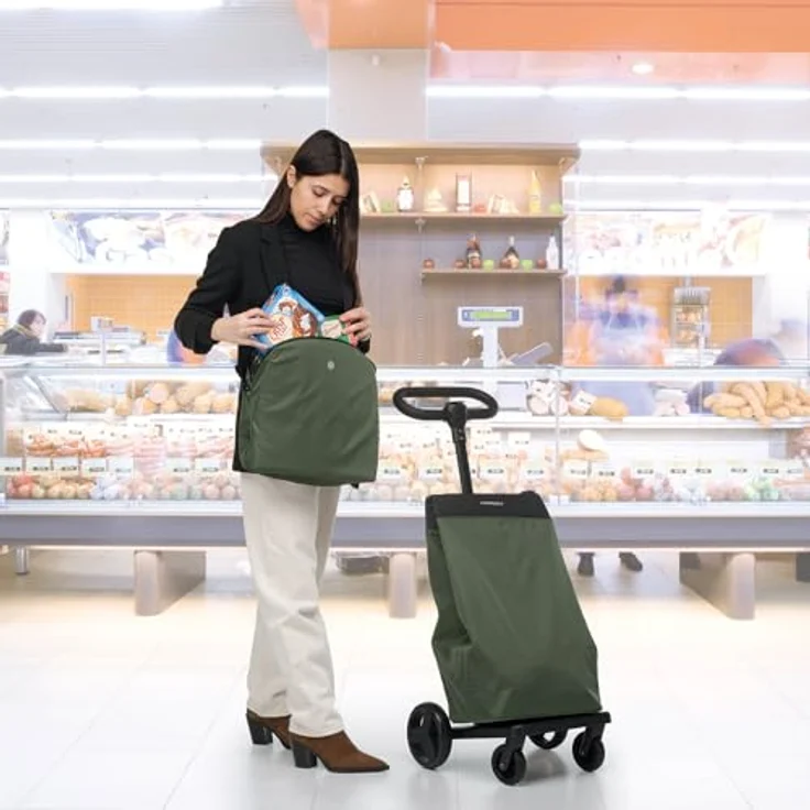Foppapedretti Go Go Einkaufswagen, Schwarz mit 46 l Fassungsvermögen und Kühltasche – Bild 5