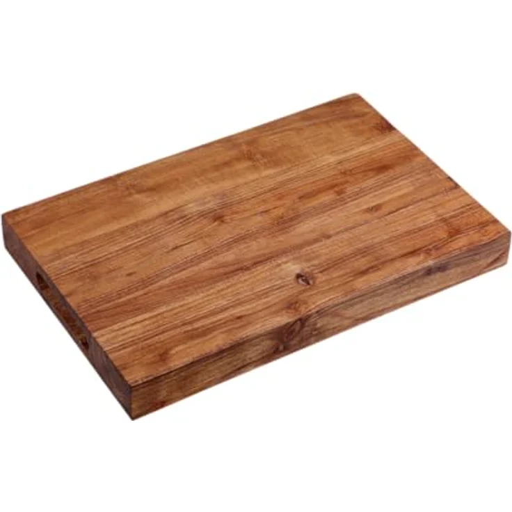 KESPER Schneide- und Tranchierbrett aus FSC-zertifiziertem Akazienholz, 38,5 x 25 x 4 cm, braun, mit seitlichen Griffen und BIOFA-Öl behandelt – Bild 1