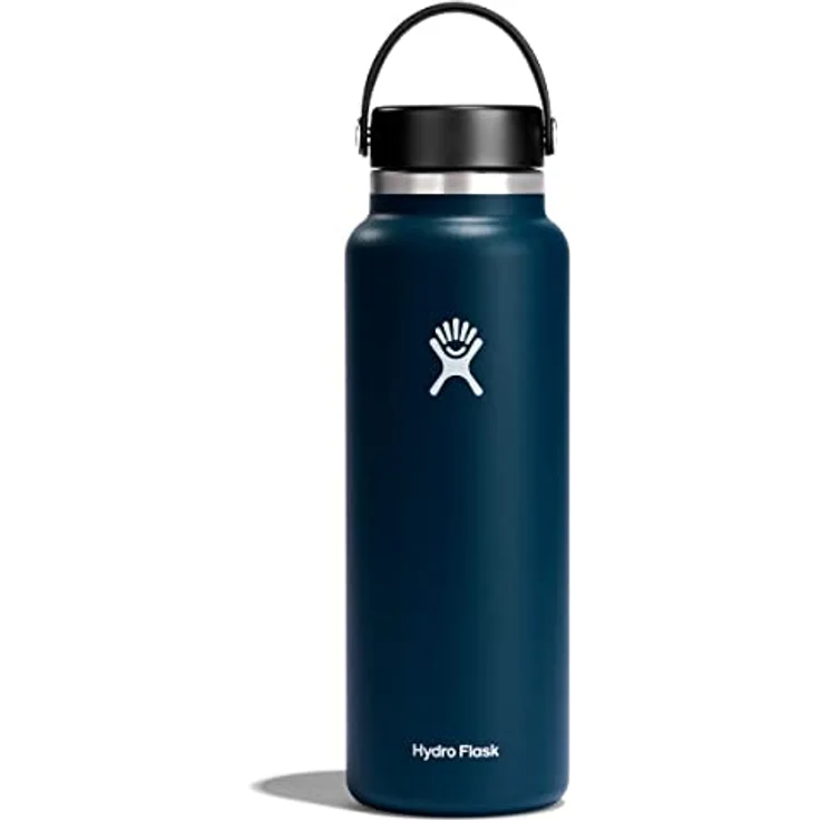 HYDRO FLASK - Trinkflasche 1180ml (40oz) - Isolierte Wasserflasche aus Edelstahl - Sportflasche mit auslaufsicherem Flex Cap-Deckel & Gurt - Thermoflasche Spülmaschinenfest - Größe Öffnung - Indigo – Bild 1