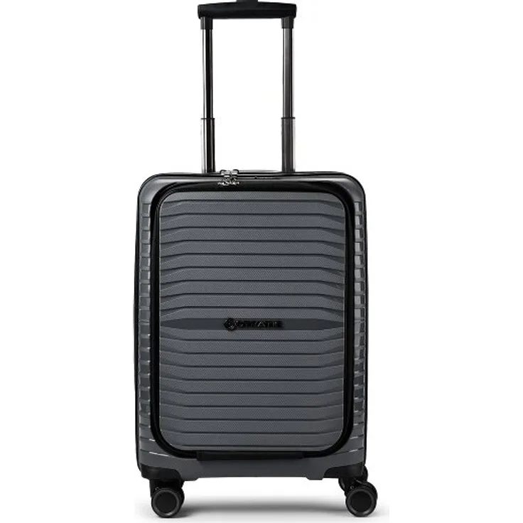Stratic Bright + Kabinentrolley 55 cm mit Laptopfach, 4 Rollen, grau, 100% Polypropylen