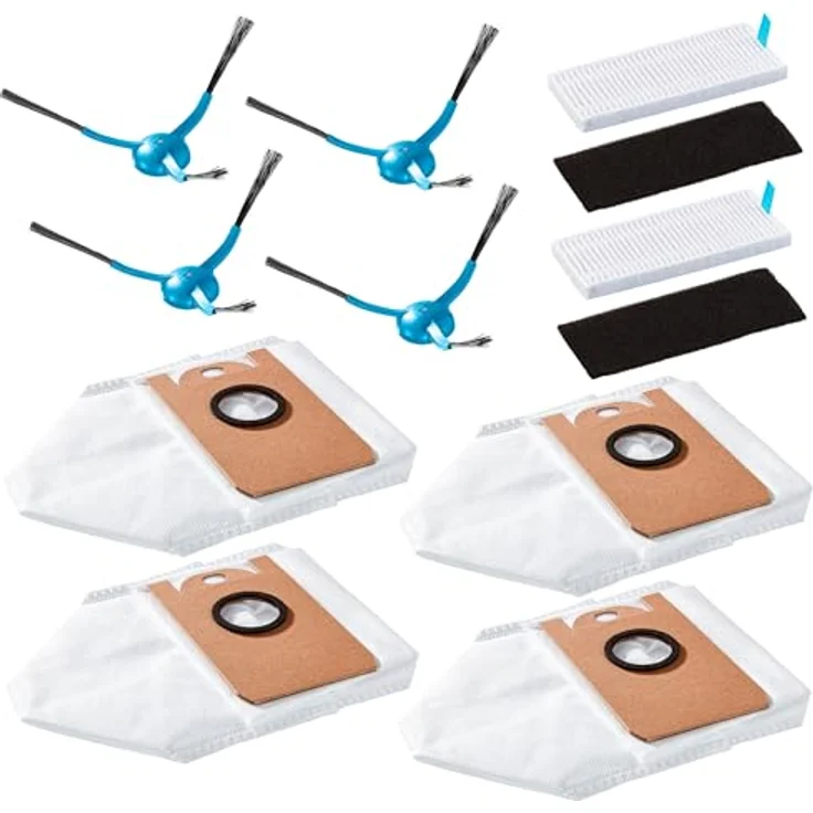 MEDION Zubehör Ersatz für Saugroboter X20 SW MD1415 (4x Seitenbürsten, 2x Filter, 4x Staubbeutel) – Bild 1