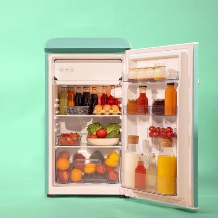 Cecotec Bolero Coolmarket TT Origin 103 Green E, Mini-Kühlschrank, 95 l Fassungsvermögen, 89,3 cm hoch, Energieeffizienzklasse E, Retro-Design – Bild 3
