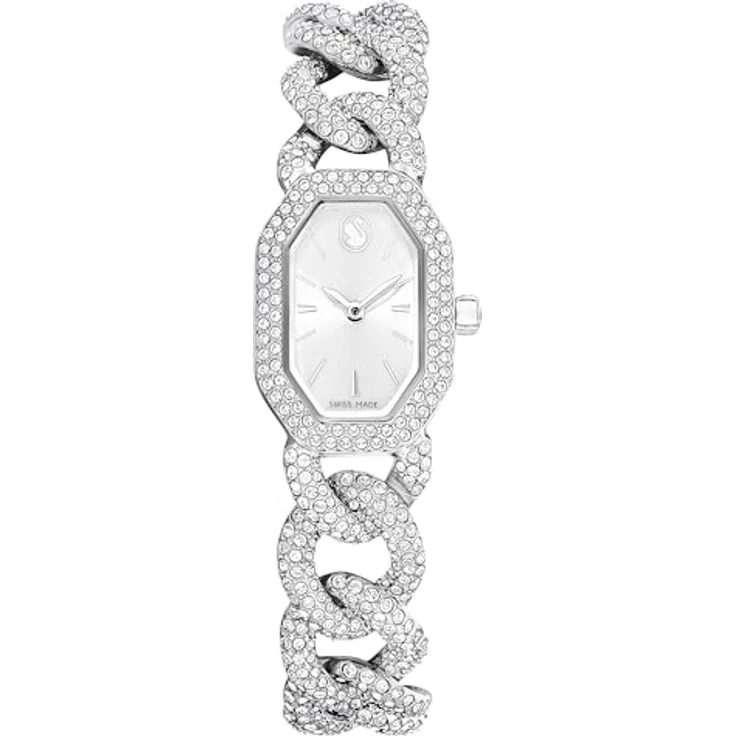 Swarovski Dextera Chain Watch, Silberfarben, mit 623 Kristallen, Swiss Made, wasserdicht bis 30 Meter – Bild 1