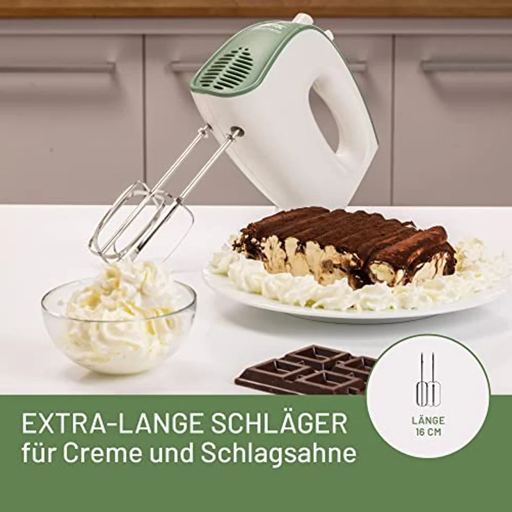 Imetec Crea & Crema Handrührer 500W, 5 Geschwindigkeiten, Edelstahl, weiß – Bild 3