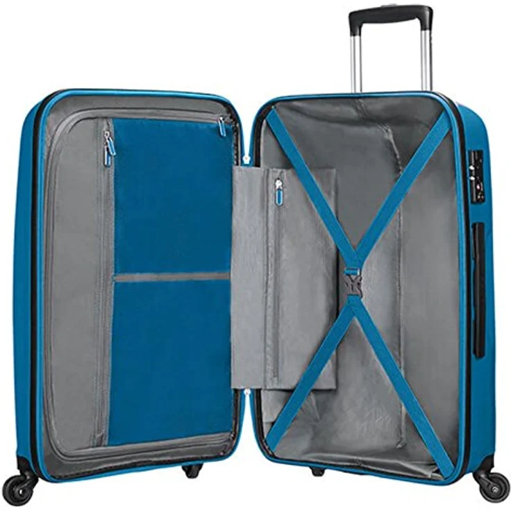 American Tourister Bon Air - Spinner M, Koffer, 66 cm, 57.5 L, Blau (Seaport Blue) – Bild 3