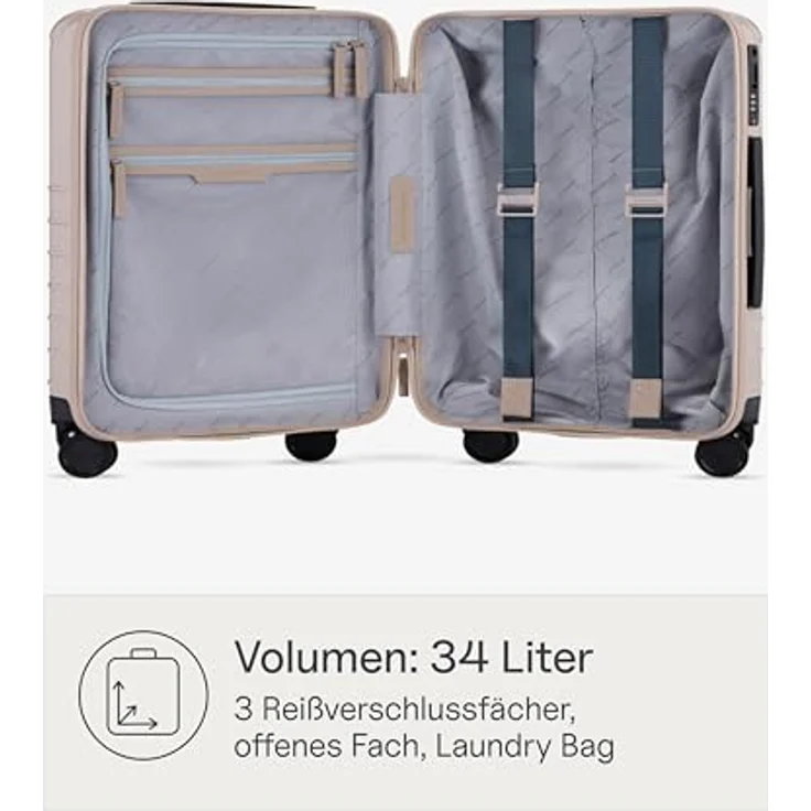 Kapten & Son Heathrow Essential, 4 Rollen Kabinentrolley 55 cm, rosa, aus 100% Polycarbonat – Bild 3