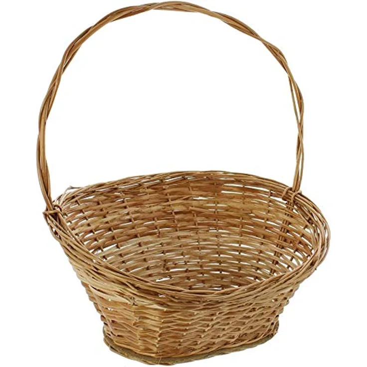 Präsentkorb "Natur" aus Weide in 3 Größen, Geschenkkorb leer, Henkelkorb, Weidenkorb, Buffetkorb aus Korbweide, Flechtkorb zum Befüllen (mittel)