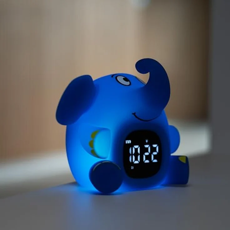 Die Maus Lichtwecker für Kinder, Elefant-Design mit Aufwachlicht, 6 Wecktönen und Nachtlichtfunktion – Bild 2