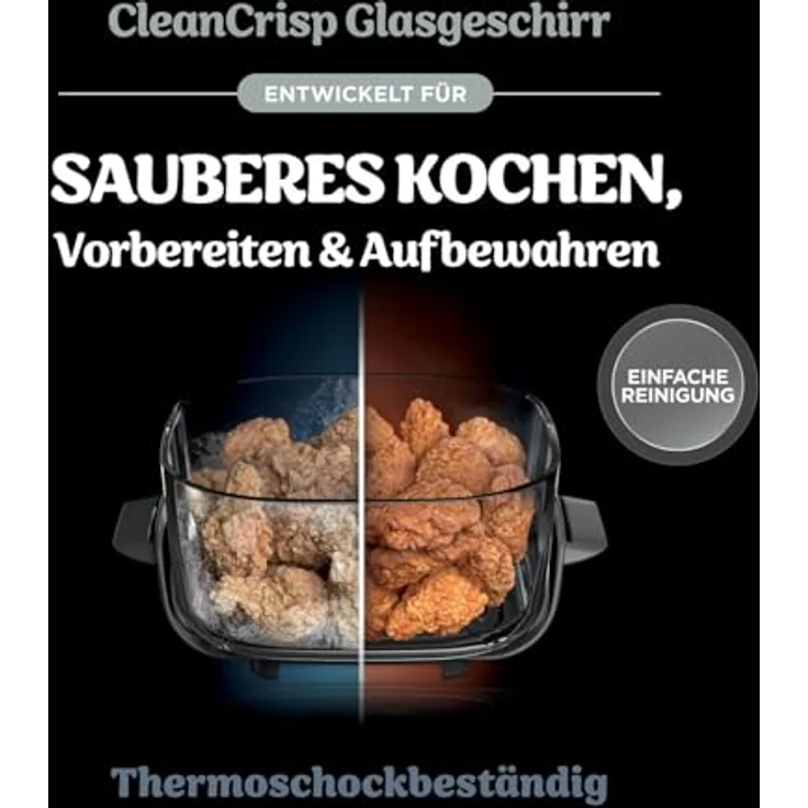 NINJA Backeinsatz CRISPi TempWare, Wärmebeständiger 1,4-l Glasbehälter mit BPA-freiem Deckel für FN101 – Bild 3