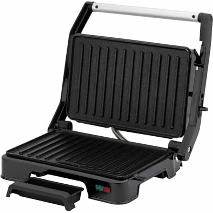 JATA JEGR1124 Elektrogrill, 1000 W mit geriffelten antihaftbeschichteten Platten, 23 x 14,5 cm, Kippdeckel und 180° Öffnung – Bild 5