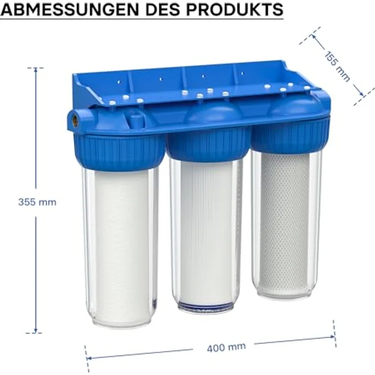 Naturewater NW-BR10B4 3Stufenfilter 26.16 mm (3-4') Sedimentfilter Aktivkohleblock Aktivkohlegranula – Bild 4