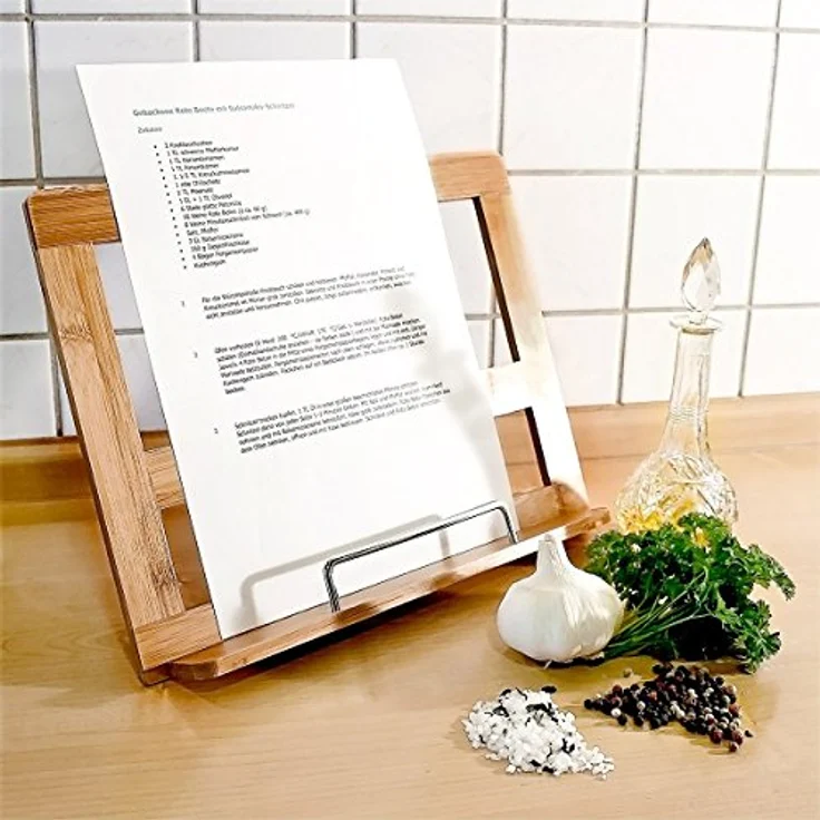 Kochbuchhalter Holz Buchhalter Buchständer Bambus – Bild 5