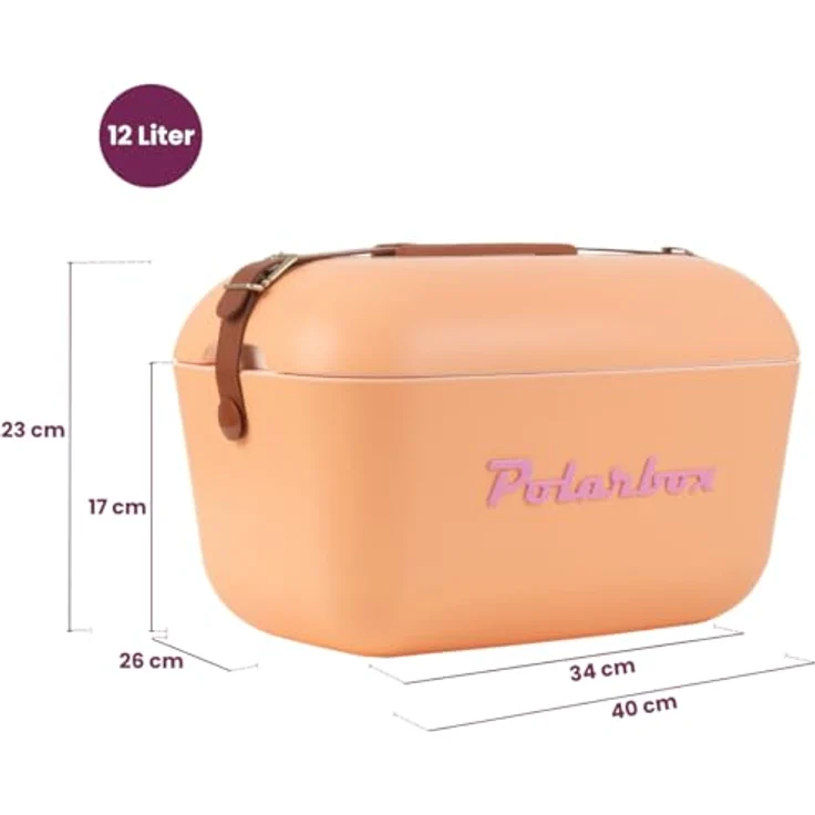 Polarbox Vintage Kühlbox, 12 l, orange-rosa, leicht und langlebig, ideal für Ausflüge und Picknicks – Bild 8