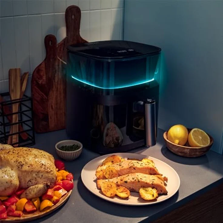 Cecotec Cecofry Neon 5000, Heißluftfritteuse 1500 W mit 5 Litern Fassungsvermögen, 10 voreingestellten Menüs und integrierter Wasserdosierautomatik – Bild 2