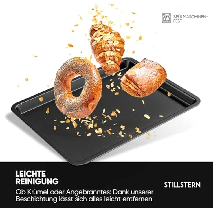 Stillstern Backblech, emaillierte Fettpfanne für Minibackofen, B40cm x T31cm x H2,5cm – Bild 6