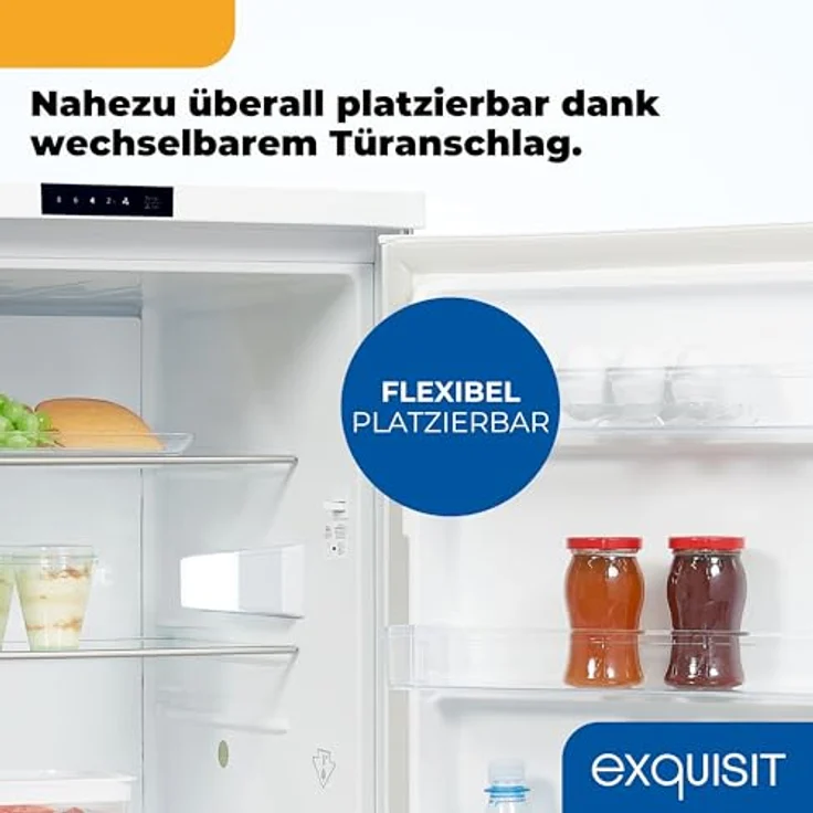 Exquisit Vollraumkühlschrank KS516-V-HE-011D weiss | 134 L Nutzinhalt, Schnellkühlen & Alarmfunktion, Ohne Gefrierfach – Bild 8