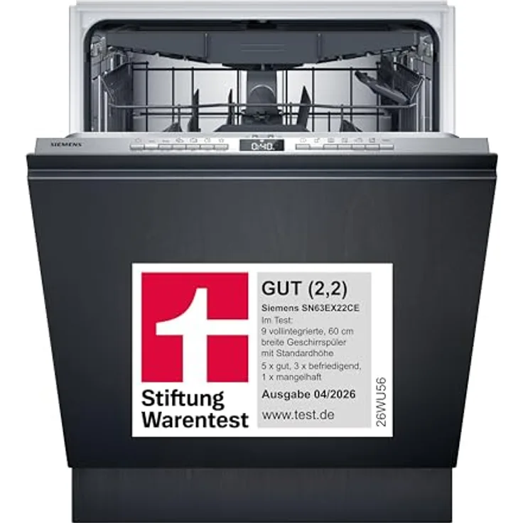 Siemens SN63EX22CE, Geschirrspüler mit varioSpeed Plus, autoOpen dry, Home Connect und flex Körben