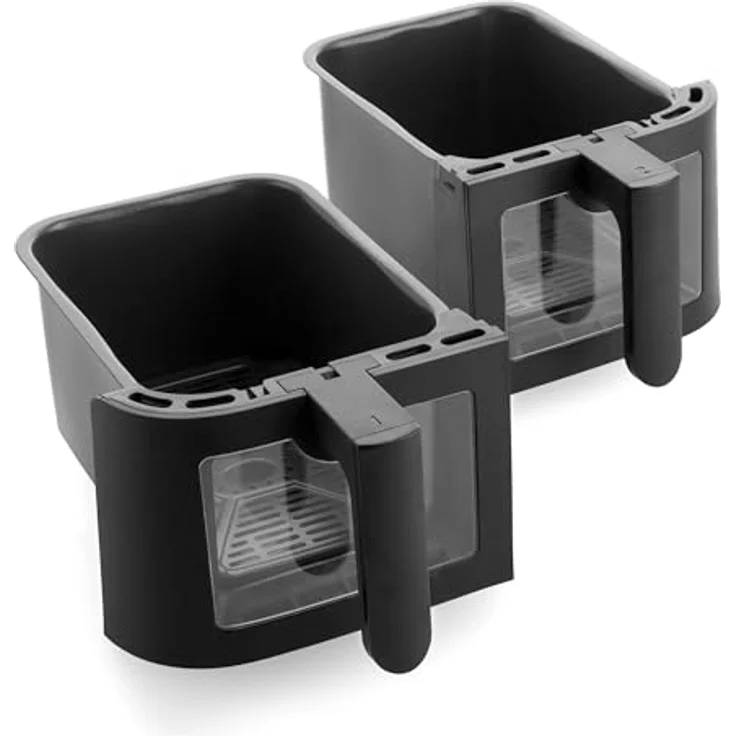 GREENPAN Heißluftfritteuse Bistro, Dual Zone Airfryer für gleichzeitiges Garen, schwarz – Bild 8