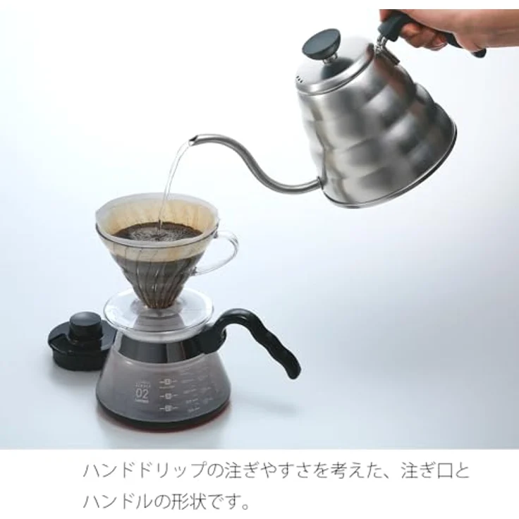 Hario Buono, Wasserkocher mit präziser Ausgusskanne und ergonomischem Griff, Edelstahl – Bild 2