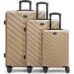 REDOLZ Hartschalen 3er Koffer-Set | Leichte Reise-Trolleys - hochwertiges ABS Material | Damen/Herren 4 Doppelrollen & TSA-Schloss (Essentials 07)