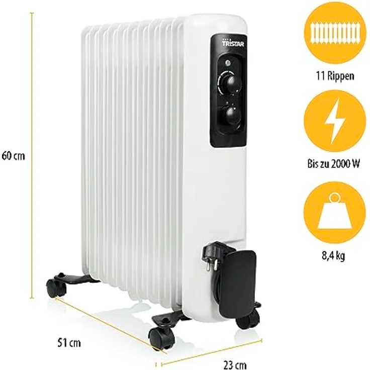 Ölheizung Tristar KA-5181 2000 W, Radiator – Bild 3