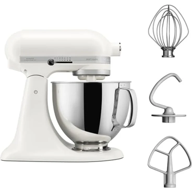 KitchenAid Artisan 5KSM125, Küchenmaschine mit 300 Watt, 4,8 Liter Edelstahl-Schüssel, Beige – Bild 7