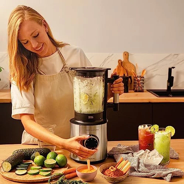 Cecotec Grand Katana 2700MAX Total Destroy B Glasmixer. Nennleistung 1800 W und max. 2700 W, Gegenrotationstechnologie, 8 Klingen mit schwarzer Titanbeschichtung, 1,8 l hitzebeständiger Krug – Bild 4